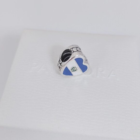 Pandora El Salvador Flag Exclusive Heart Charm Bead with box - Picture 6 of 9